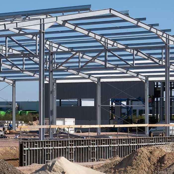 Hallenbau - Stahlbau - Baustelle
