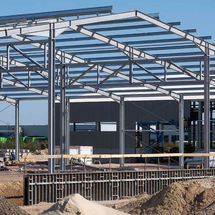 Hallenbau - Stahlbau - Baustelle